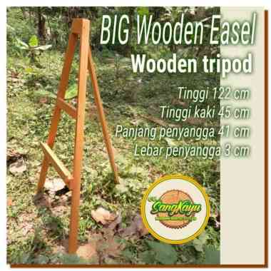 Wooden Easel 122 cm stand Frame kayu tripod canvas stand lukisan kayu