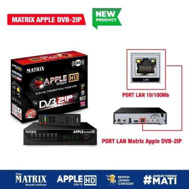 Receiver TV Set Top Box STB Matrix Apple Merah HD DVB2IP DVB-2IP