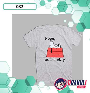 T Shirt 082 Snoopy Not Today Putih Misty XL