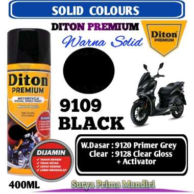 9109 BLACK DITON PREMIUM BLACK 400cc Cat Semprot Pylox Pilok Pylok / Cat Aerosol / Pilok Diton / Cat Diton / Diton Premium