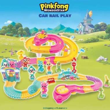 Pinkfong Wonderstar Car Rail Play Toy Vehicle Race Track Cars Light