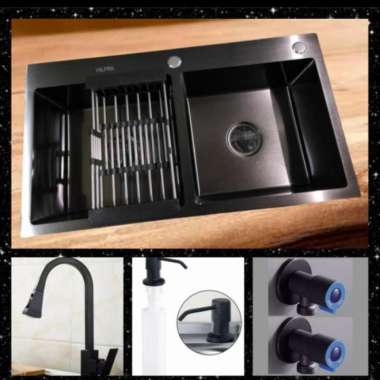 KITCHEN SINK BAK CUCI PIRING 8245 HITAM tarik kotak
