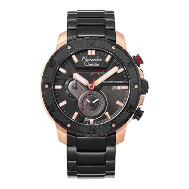 Jam Tangan Alexandre Christie / Alexander Pria Stainless AC 6627 MC Original Black Rosegold