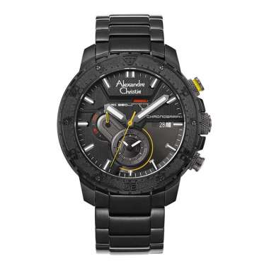 Jam Tangan Alexandre Christie / Alexander Pria Stainless AC 6627 MC Original Black Yellow