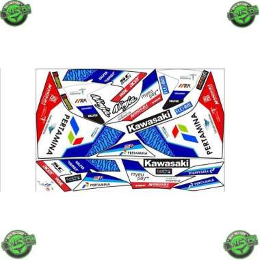 DECAL DEKAL STIKER STICKER LIST BODY MOTOR NINJA FI/STICKER NINJA 250 FI VARIASI PERTAMINA 1 Biru pu