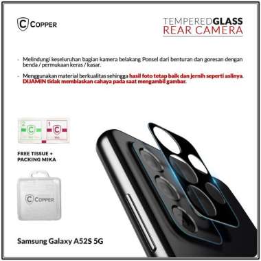 Samsung A52 - Copper Tempered Glass Kamera Full Black
