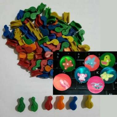 Bola Bekel Karet dan Biji Bekel Plastik 10 pcs