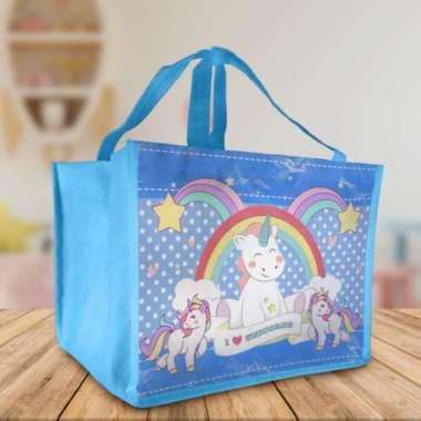 Tas UNICORN GOODIE BAG ULTAH - Biru Biru - besar