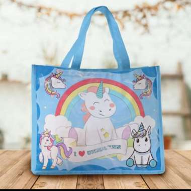 Tas UNICORN GOODIE BAG ULTAH - Biru Biru - kecil