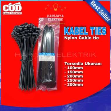 KABEL TIES NYLON CABLE TIE TIS SHUKAKU SHISUKA 100 150 200 250 300 MM ISI 100 PCS HITAM 100mm