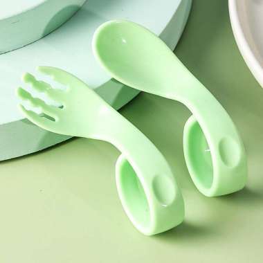 OEM SK-C705 Peralatan Makan Bayi Set Sendok Garpu Anak Belajar Makan / Alat Makan Baby Training Anak