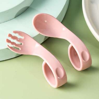 OEM SK-C705 Peralatan Makan Bayi Set Sendok Garpu Anak Belajar Makan / Alat Makan Baby Training Anak