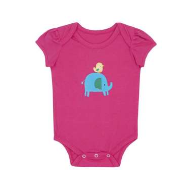 TORIO Onesie Baby Fruschia Elephant - Romper Bayi - Jumper Bayi 6-9 bulan