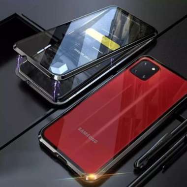Case Magnet Samsung NOTE 10 Lite Duoble Kaca Depan Belakang Original Putih