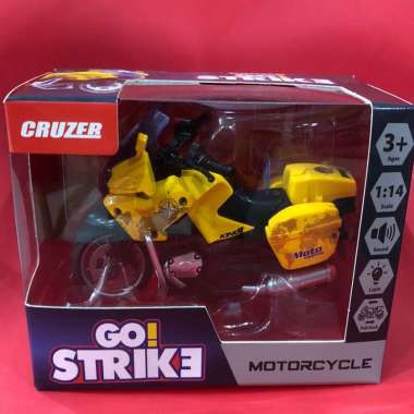 Diecast Cruzer Go Strike MOTOFIGHTING KUNING Motorcycle Scale 1:14 Light & Sound Ori koleksi