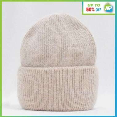 Topi Kupluk Penghangat Kepala Pria Wanita Bahan Kain Wol Model Kekinian Beige