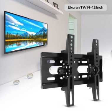 GLO CNXD Wall Bracket TV Mount Flat Panel 20x20cm Pitch 14-42 Inch TV C30 Warna Hitam