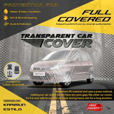 Body Cover Sarung Mobil Plastik KARIMUN ESTILO Tebal Anti Air WATERPROOF