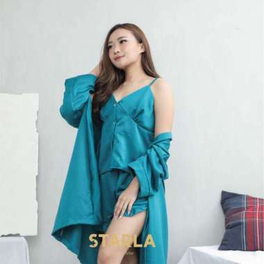 Jaya Hebat Starla Everly Baju Tidur Piyama Kimono 3in1 Set TOSQA