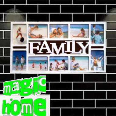 Frame foto collage bingkai dinding kayu set motif FAMILY 1017A hiasan bingkai foto unik