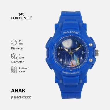 Fortuner Jam Tangan Anak Analog Karet Anti Air Spesial Natal Christopher Biru Malam