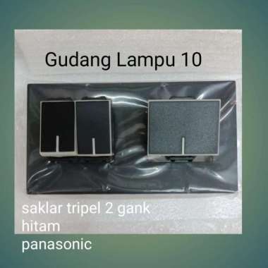 Saklar Tripel Hitam Panasonic(2 gank)