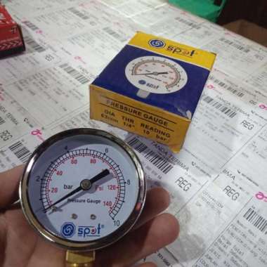 Spot Manometer 10 bar pressure gauge ukuran angin kompresor meter