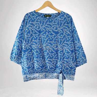 Shibata casual blouse batik L biru muda