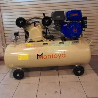 Kompresor Angin 5,5 hp (pk) 2 piston + Engine Bensin Tsuzumi TX390 Stater