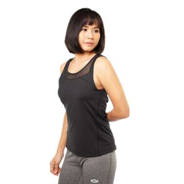 Tank Top Olahraga Kombinasi Mesh - Opelon M BLACK