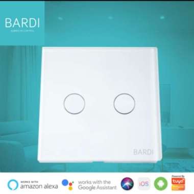 BARDI Smart Wall Switch EU2 Gang PUTIH Saklar WiFi Touch Sentuh