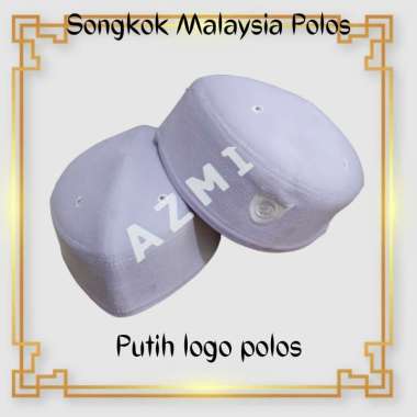 Peci Malaysia Polos Putih Logo Putih Songkok Malaysia 7