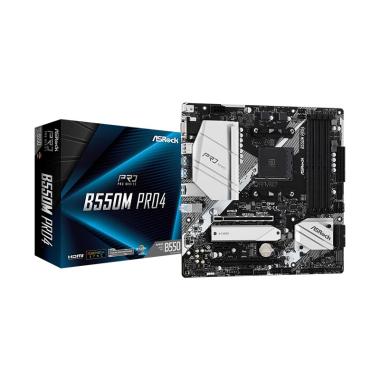 ASRock Motherboard Komponen [B550M/ PRO4] Hitam