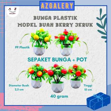 Az Bunga Plastik Model Buah Berry Jeruk Tanaman Hias Artificial Dekor warna Lemon