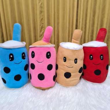 Boneka Boba Viral 35cm Boba Doll Minuman Boba Milk Tea BIRU