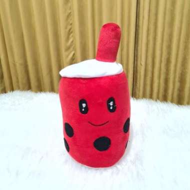 Boneka Boba Viral 35cm Boba Doll Minuman Boba Milk Tea MERAH