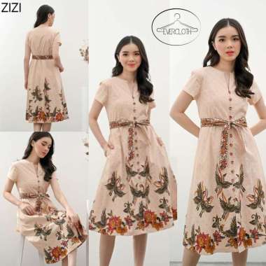 Evercloth Zizi Dress Batik Wanita Dress Wanita Batik Couple Dress Pita JUMBO