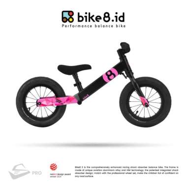 BIKE8 S-PRO Balance Bike Pushbike Sepeda Anak - BLACK PINK