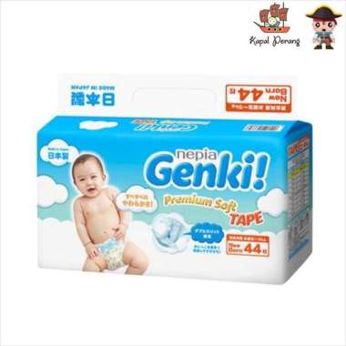 Nepia Genki Premium Soft Tape Popok Bayi [Size NB/ 44 pcs]