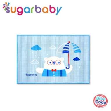 SugarBaby Organic Healthy Cot Sheet /Perlak Karet Organik Blue Coco
