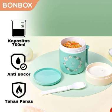 BONBOX BTW30 Lunch Box Kotak Makan Susun Plastik Multifungsi Microwave GREEN