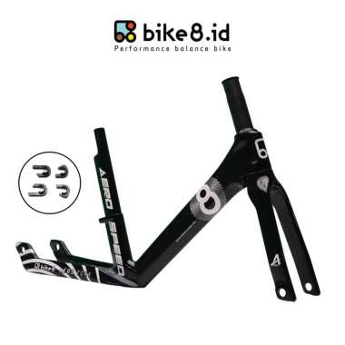 BIKE8 AERO A CARBON FRAME Balance Bike / Push Bike - Sepeda Anak - FULL BLACK