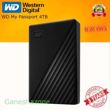 WD My Passport 4TB / Harddisk External WD 4 TB Hitam