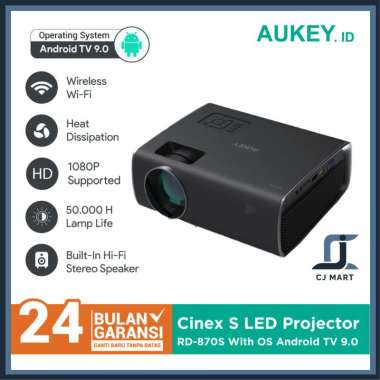Proyektor Aukey LED Android OS RD-870S Full HD 1080P Wireless Support