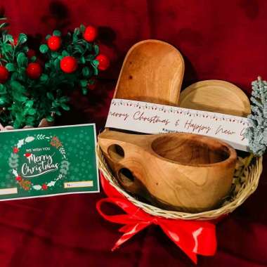 MEDAN READY STOCK / HAMPERS NATAL / SET HADIAH NATAL / GIFT SET NATAL / HAMPERS PIRING KAYU Luwi Ham