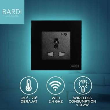 BARDI SMART WALL SOCKET UNI WIFI - STOP KONTAK COLOKAN KAKI 3 Putih