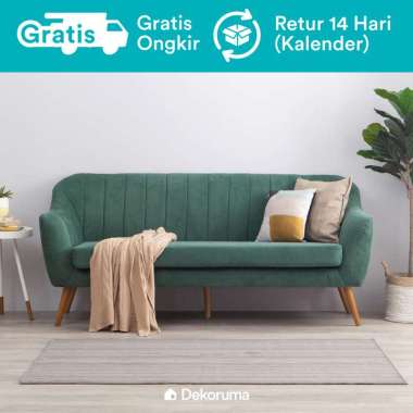 Dekoruma Jun Sofa Minimalis 3 Seater - Kursi Tamu Sofa Minimalis Modern 3 Dudukan Hijau Kalimantan Barat