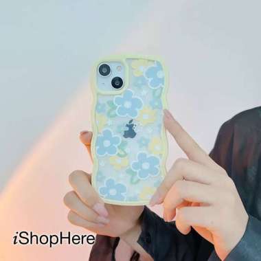 Casing iPhone 14 Pro Max Plus Soft Case Flowery Silikon Lucu Cute 14 Pro Max yellow