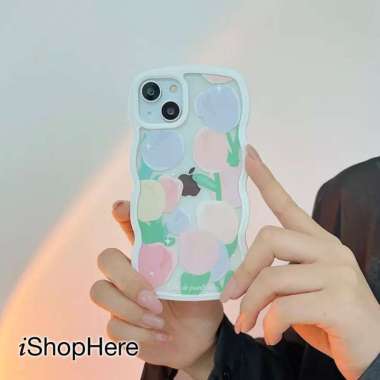 Casing iPhone 14 Pro Max Plus Soft Case Flowery Silikon Lucu Cute 14 Pro Max White