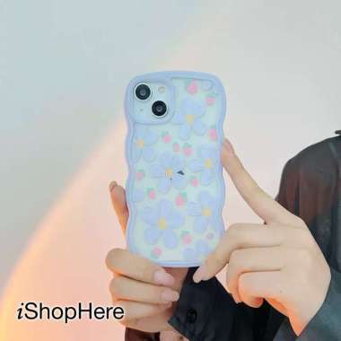 Casing iPhone 14 Pro Max Plus Soft Case Flowery Silikon Lucu Cute 14 Pro Max Purple